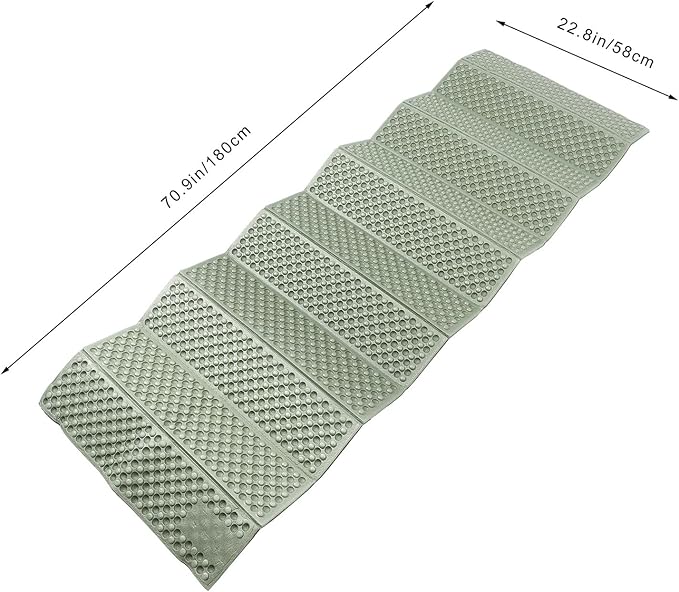 BESPORTBLE Foldable Camping Sleeping Pad Thick Water-Resistant Outdoor Picnic Mat with Aluminum Foil Coating for Hiking Tent Fold-up Moisture Barrier Cushion in
