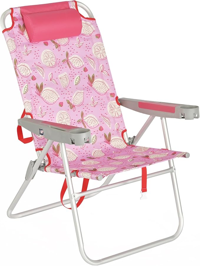 SUNNYFEEL Oversized Tall Folding Beach Chair Lightweight 17 Portable Sand Chair for Adults Heavy Duty 500 LBS with Cup Holders Foldable High Camping Lawn Chairs for Camp/Outdoor/Picnic/Sports