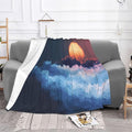 Gradient Sunrise Soft Fleece Blanket 60 * 50 inch Soft Sofa Blanket Suitable for Sofa Camping Travel Night Cover Blanket