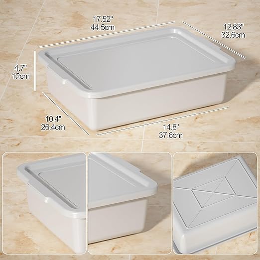 13 L Bus Tub with Lid Light Gray Commercial Food Service Bus Tubs with Lids 3 Packs