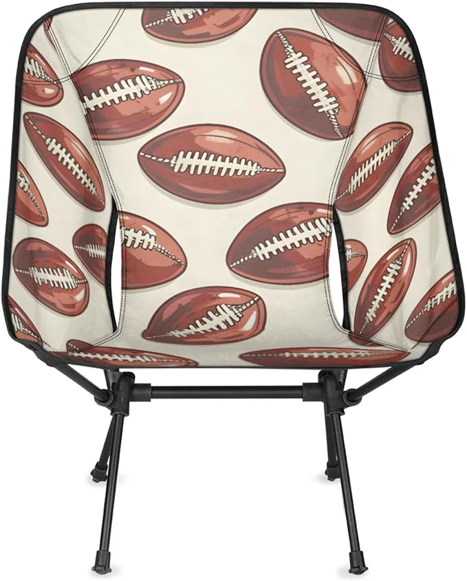 Honeybaby Folding Camping Chair Footballs Printed Camping Chairs Lightweight Portable Chair Outdoor Foldable Chairs for Camping Travel Picnic Beach Hiking