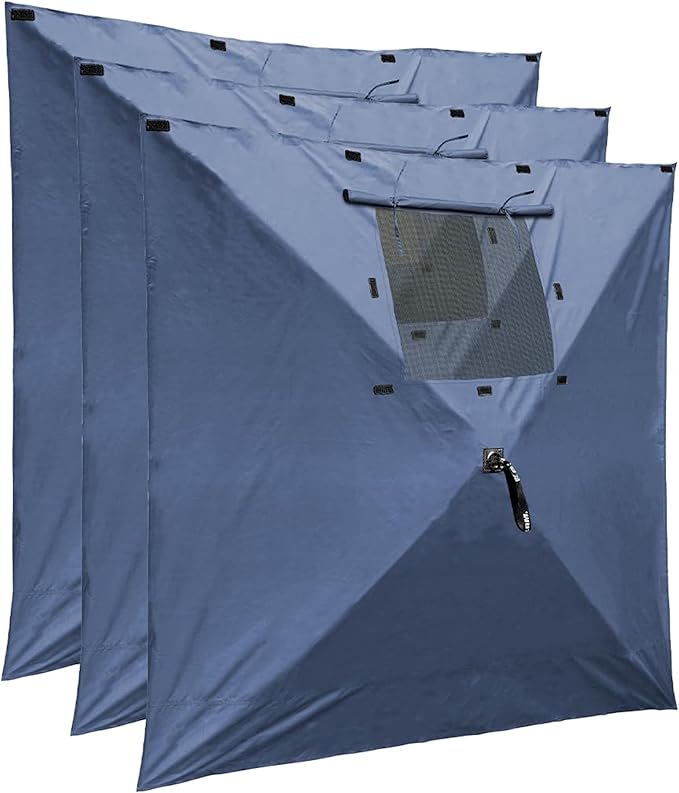 Clam Quick-Set Wind &amp Sun Panel Attachment – Accessory for Screen Shelter Canopy Tent – Includes 3 Panels with Carry Bag – Outdoor Privacy &amp Weather Protection (Tent Not Included)
