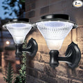 2 Pack Solar Wall Lantern Lights Outdoor WaterproofDusk to Dawn Led Wall Mounted Kit Sconce with 16 LED Auto On/Off Solar Porch Lights for Yard Front Porch Garage and GardenCold White