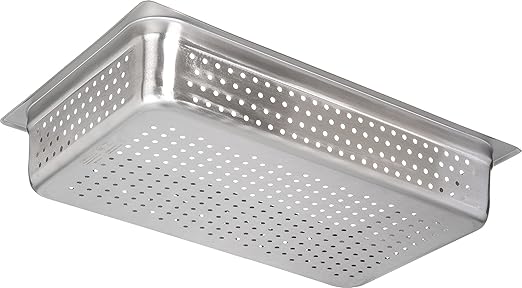Carlisle FoodService Products 607004P DuraPan Light Gauge Stainless Steel Full-Size Perforated Steam Table Food Pan 4 Deep (Pack of 6)
