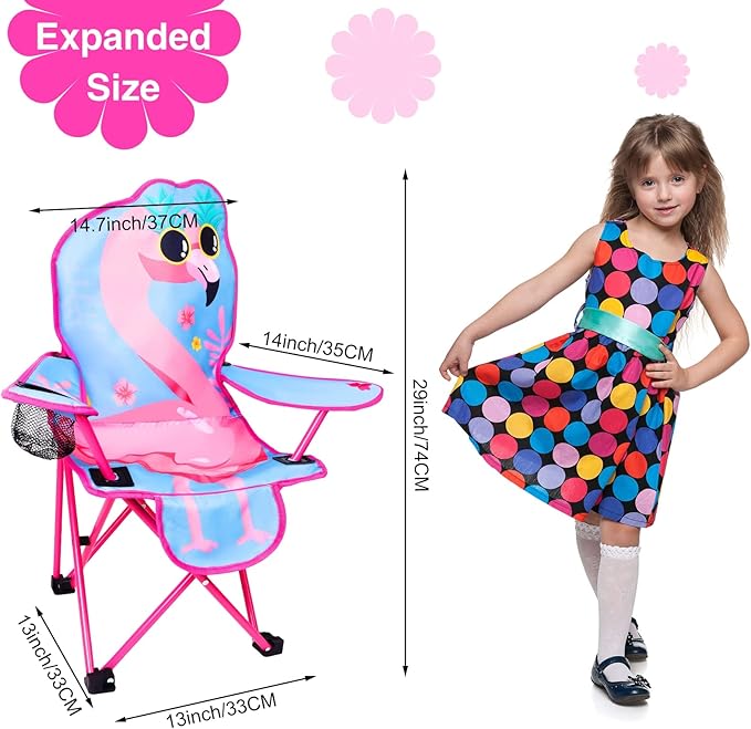 KABOER Kids Outdoor Folding Lawn and Camping Chair with Cup Holder and Carrying Bag Children's Camping Chairs