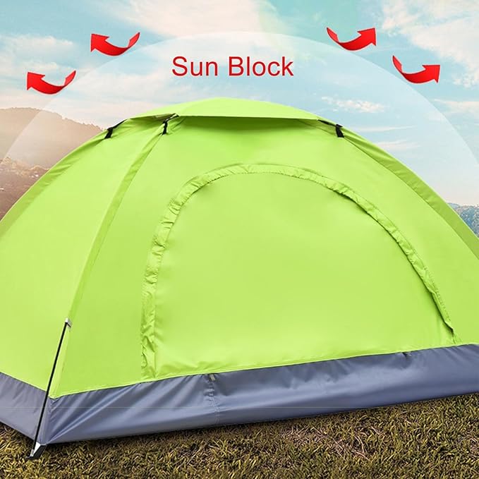 Camping Tent Double Door Portable Tent With Shelters Carry Bag 1 To 2 Persons Lightweight Waterproof Camping Hiking Tent Perfect For Backpacking And Camping(1 person Green)