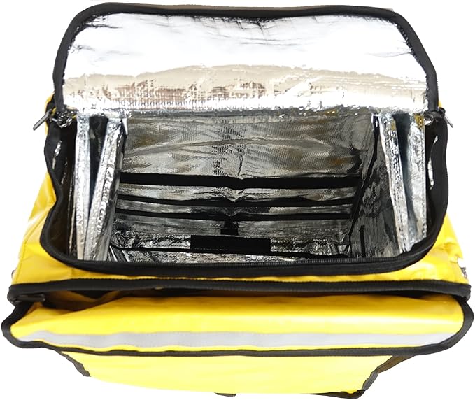 PK-GV: Extendable Food Delivery Rucksacks Flexible Pizza Takeaway Bags Delivery Backpacks with Cup HoldersYellow