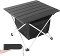 Grope Portable Camping Table Ultralight Aluminum Camp Table with Storage BagBeach Table for Sand with Carrying BagPrefect for OutdoorPicnicBBQCookingFestival (Black with Storage Bag-S)