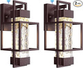 PARTPHONER Modern Outdoor Wall Lights 2 Pack 15 Dusk to Dawn Sensor Waterproof Porch Light Bronze