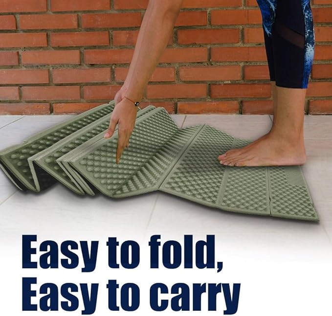 Foam Mat Fold to Fit Folding Equipment Mat Beach Tent Sleeping Pad (Green)