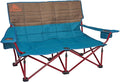 Kelty Low Loveseat Oversized 2-Person Heavy Duty Folding Camp Chair Double Seat for Soccer Games Tailgating Beach Days (Low Height/Deep Lake)