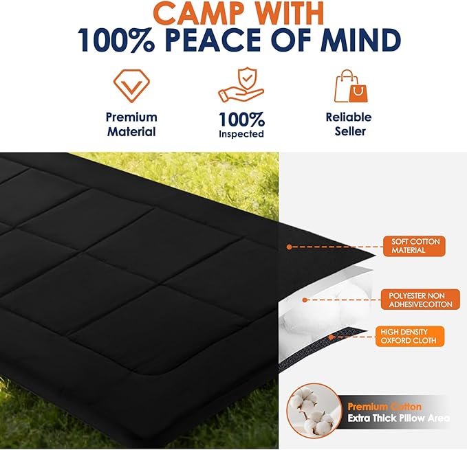 Camping cot Mattress Comfortable Portable Foldable Sleeping Pad for Adults Folding Floor Pad Easy to Store Guest Mat for Home Outdoor Indoor