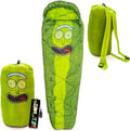 Rick and Morty Sleepover Set - Bundle with Pickle Rick 86x29 Sleeping Bag w/Carry Bag Plus Bookmark | Rick and Morty Camping Supplies