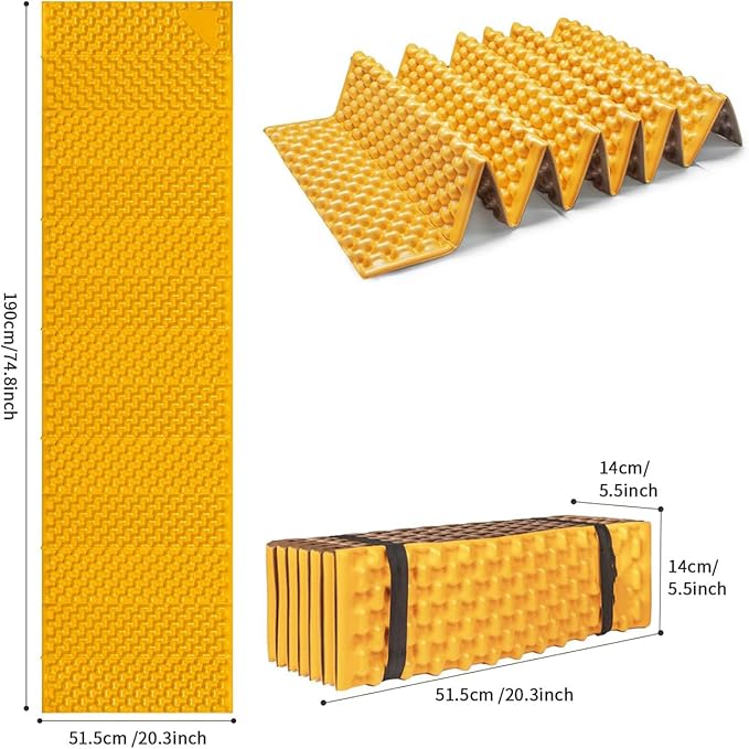 1PCS Yellow Foam Camping mat Super Light Closed Waterproof widening for Hiking/Picnic/Yoga