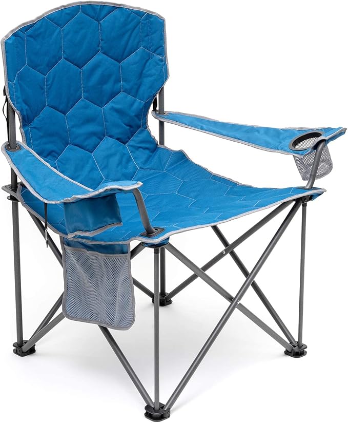 SUNNYFEEL XXL Oversized Camping Chair Heavy Duty 500 LBS for Big Tall People Above 6'4 Padded Portable Folding Sports Lawn Chairs with Armrest Cup Holder &amp Pocket for Outdoor/Travel/Picnic/Camp