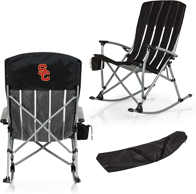Picnic TIME NCAA Unisex-Adult NCAA Outdoor Rocking Camp Chair XL Heavy Duty Camping Chair for Adults