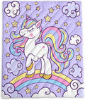 Axolotl Purple Unicorn Warm Puffy Camping BlanketLightweight Rainbow Cloud Printed Packable Outdoor BlanketGloden Star Outdoor Camping Blanket Backpacking for Traveling Picnic Beach Cold Weather