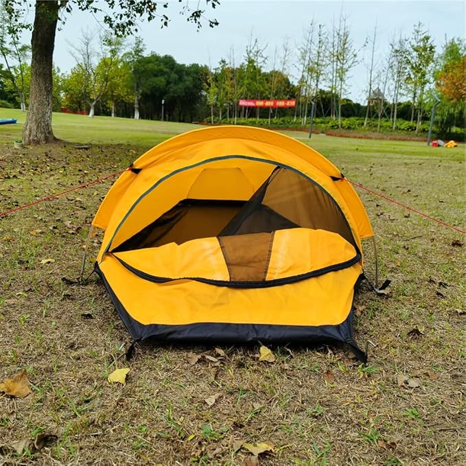 Ultralight Single Person 4 Season Backpacking Tent Windproof &amp Waterproof Modern Style Easy Setup with Aluminum Poles