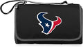 PICNIC TIME NFL Houston Texans Blanket Tote Outdoor Picnic Blanket - Beach Blanket - Camping Blanket (Black with Black Exterior)