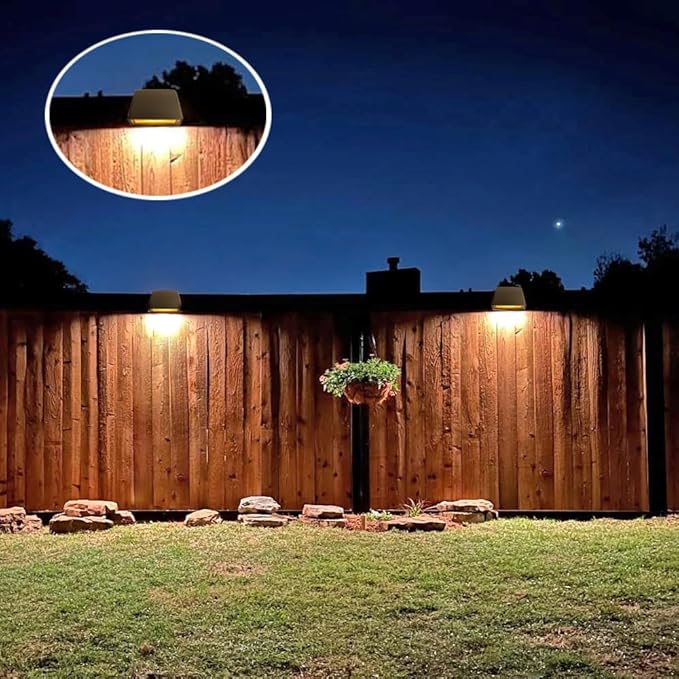 Arrownine Landscape Lighting Low Voltage Deck Lights 5W 12-24VOutdoor Waterproof Fence Post Lights for Patio Stairs Yard Railing Wall Light Warm White Bronze Color 2 Packs