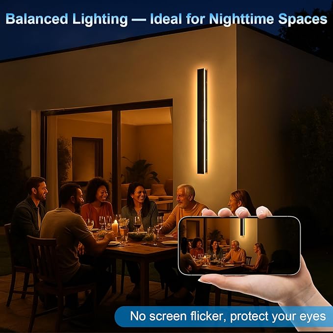 Modern Outdoor Lights - 3000K 47.3inch Linear Exterior Sconce Lighting Waterproof Wall Mount Black Led Long Wall Porch Light Fixture for House Garage Garden Front Door Patios(4.72 Inch Wide)