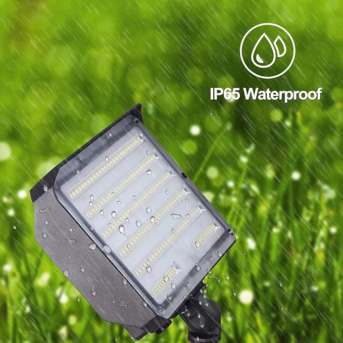 100W LED Flood Light with Knuckle Outdoor floodlight Dusk to Dawn Photocell 5000K 14000lm AC100-277V Equivalent 1000W ETL Waterproof Wall Mount LED Security Light for Yard Garden 2 Pack
