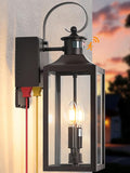 Porch Lights with GFCI Outlet 20 Brown Dusk to Dawn Motion Sensor Outdoor Lights Exterior Lighting Fixtures with GFCI Outlet Built-in Waterproof Bronze Outdoor Wall Sconce for House Patio