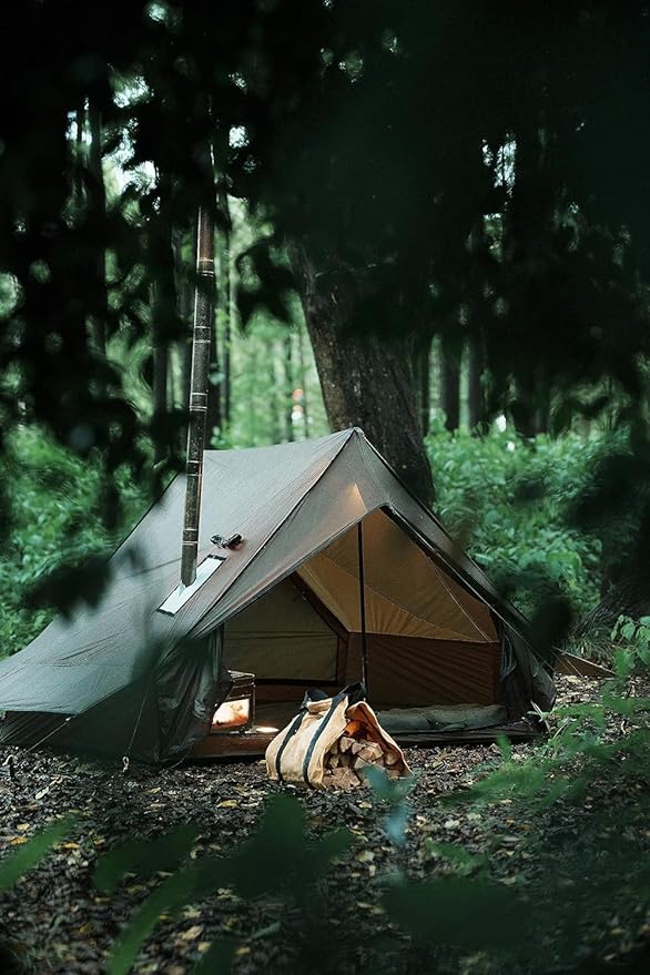 Hot Tent with Stove Jack – 4 Season Waterproof &amp Windproof Shelter for 1–4 People Lightweight for Camping Hiking Hunting &amp Fishing