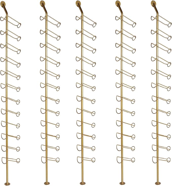 5 Pack 12 Bottle Wall Rack DIY Detachable Bottle Holder for Kitchen Pantry Dining Room Bar Commercial Restaurants