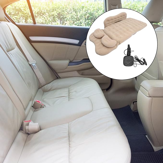 SUPVOX 1Set Inflatable Car Mattress Ergonomic Sleeping Pad for Rear Seat Comfort Freeze Material for Travel and Outdoor Activities Includes Neck Pillow