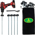 15 Pcs Drillable Tent Stakes 12 | Hex Pegs | Heavy Duty Metal Tent Anchors &amp Camping Spikes with 17MM Hex Drill Adapter and Storage Bag
