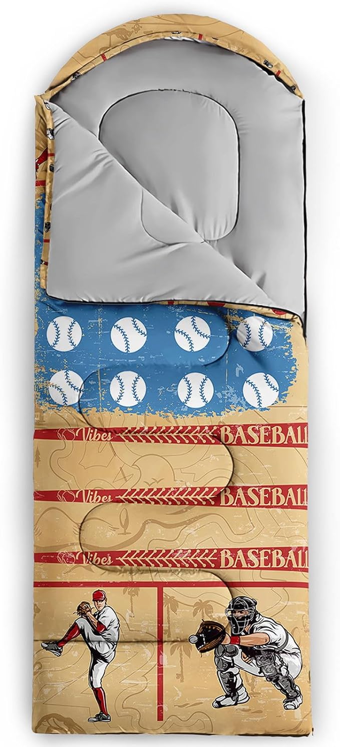 Kids Sleeping Bag for Boys GirlsBohemian Cowboy Print-Lightweight Warm Portable Outdoor Indoor-Waterproof Cold Weather Resistant Sleeping Bag for Camping Hiking