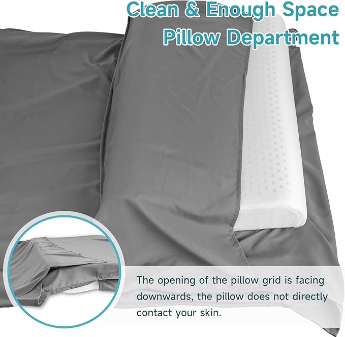 Sleeping Bag Liner 9.5oz Ultralight Satin Travel Sheets for Hotel with Two Way Zippers Silky Camping Sheets &amp Adult Sleep Sack for Backpacking Hiking Business Trips
