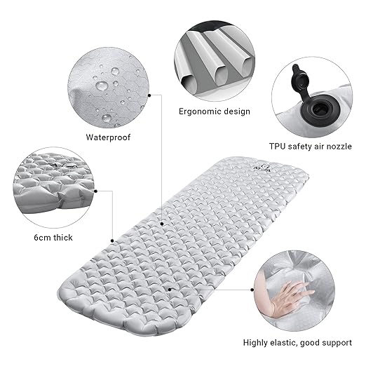 ATEPA Ultralight Sleeping Pad - Waterproof and Durable Camping Mat Sleeping Mat for Comfortable Camping Hiking and Backpacking | Compact Air Mattress for Travel and Outdoor Trips