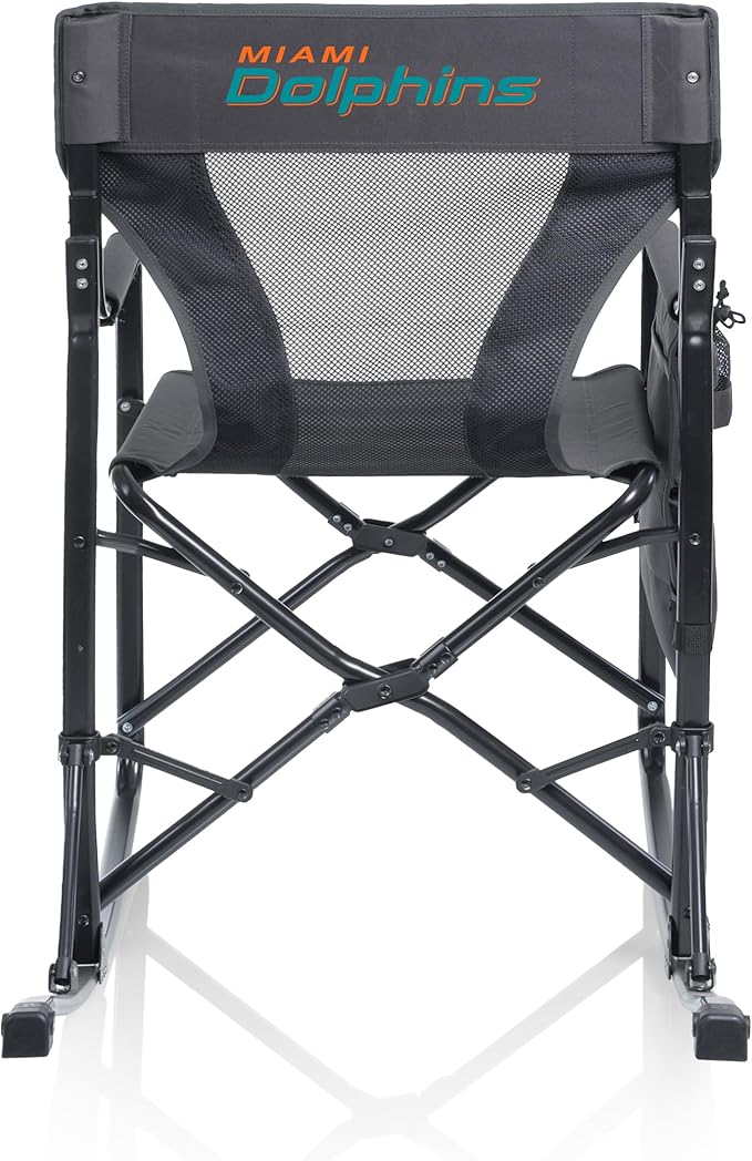 Picnic TIME NFL Woodland Rocking Camping Chair with Storage Caddy Camp Chair for Adults