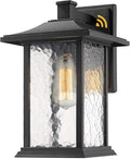 Beionxii Outdoor Light Fixture 14 inch Dusk to Dawn Exterior Wall Mount Lantern Outside Lights for House Patio Black Cast Aluminum w/Water Glass - A272W-1PK