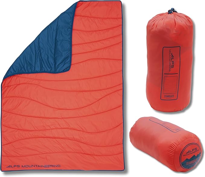 ALPS Mountaineering Stargaze Blanket – Lightweight Insulated Camping Blanket with TechLoft Silver Fill Water-Resistant Nylon Shell &amp Compact Stuff Sack for Travel &amp Outdoor Use