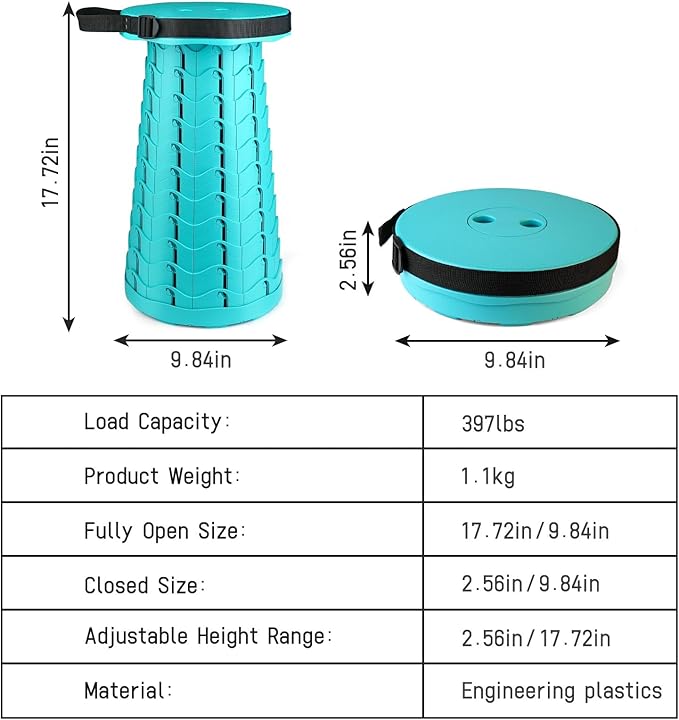 Portable &amp Lightweight Foldable Camping Chair for Adults Heavy Duty Folding Stool with Adjustable Shoulder Strap Perfect for Picnic Beach Backyard and Sporting Events Max Weight 400lbs