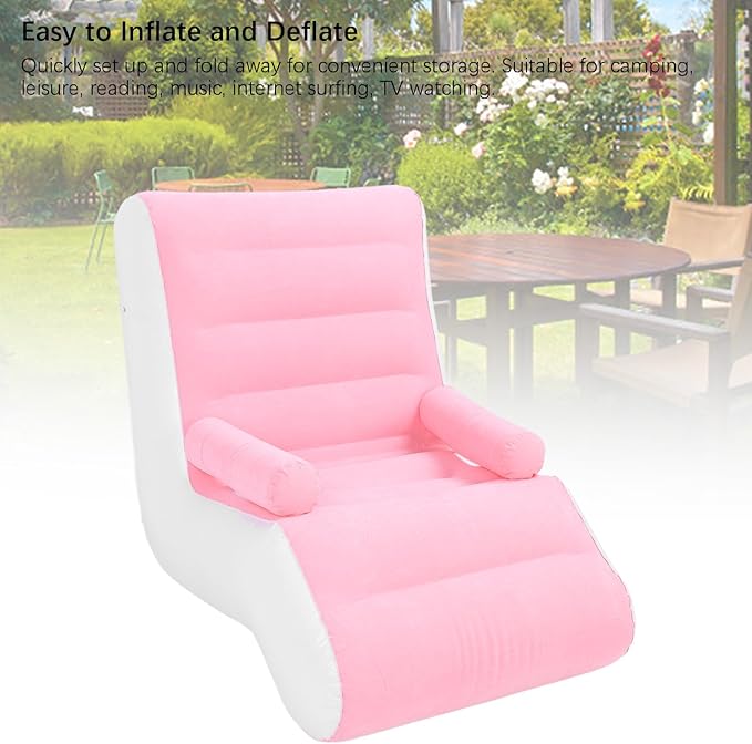 Inflatable Sofa Bed Inflatable Lounge Chair Portable Foldable Inflatable Lounge Sofa with Armrests for Living Room Bedroom Office Travel Camping