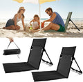 Ultra-Light Beach Chair with with BackrestFoldable Pool ChairsPortable Ground Chair with Storage Bag for Poolside Beach CampingPicnicRoad Trips (Black)