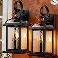 Matte Black Motion Sensor Outdoor Lighting Dusk to Dawn 2-Pack Anti-Rust Aluminum Outdoor Light Wall Mounted House Exterior Light Fixture IP65 Waterproof Outside Wall Lantern Garage 16”