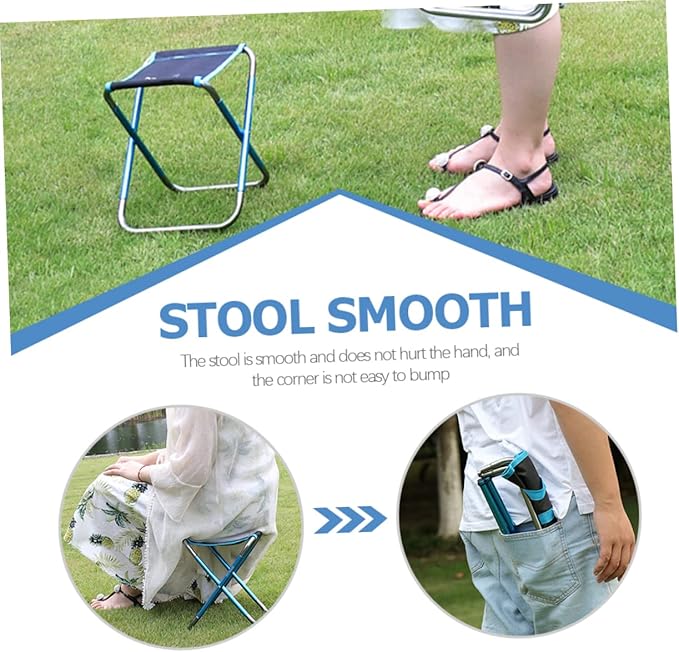 Yardwe Comfortable Portable Camping Stool Folding Chair for Beach BBQ Fishing and Outdoor Activities Lightweight Design for Versatile Use As Garden Picnic Stool