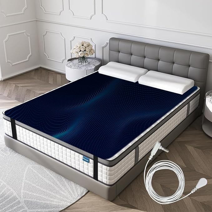 Grounding Mat Grounding Sleep Mat 54’’x 71’ Perforated Design 100% Conductive Carbon Leatherette Grounding Mats Fits for Full Size