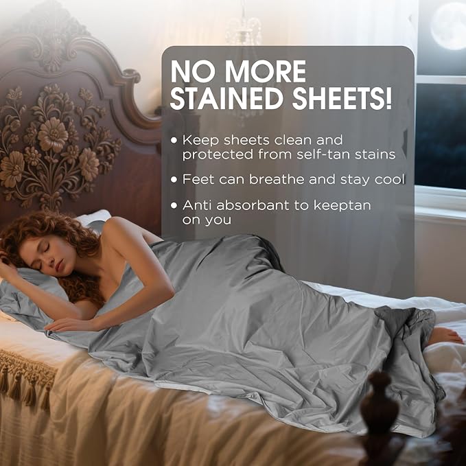 Ultralight Sleeping Bag Liner - 5.3 oz Washable Adult Sleep Sack &amp Travel Sheets Self Tan Sleep Sack with Two-Way-Zipper for Backpacking Hotel Camping Travel