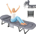 Camping Cot with Mattress No Assembly Required Heavy Duty Folding Camping Cot for Adults 550 Lbs Capacity Adjustable Portable Sleeping Bed for Indoor Outdoor &amp Patio Use (L''70)