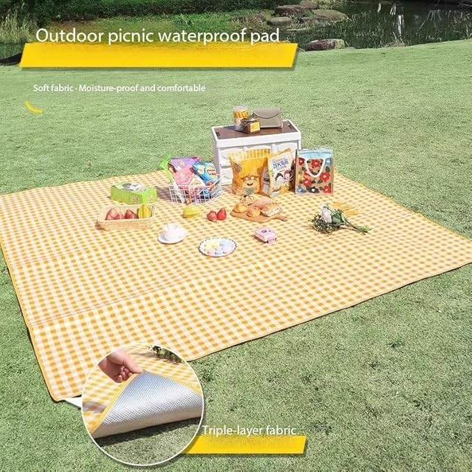 Picnic Beach Blanket and Mats XL Waterproof Sand-Free Outdoor Camping Blanket Quick-Drying Family Mat Portable Extra Large for Travel Hiking Music Festival Lawn Use