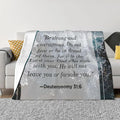50X40 Deuteronomy 31 ：6 Lightweight Flannel Blanket - Soft and Breathable Polyester Suitable for Travel Camping and Home Decoration