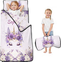 Personalized Toddler Nap Mat – Custom Name Sleeping Bag with Pillow &amp Blanket Roll-Up All-in-One Nap Mats