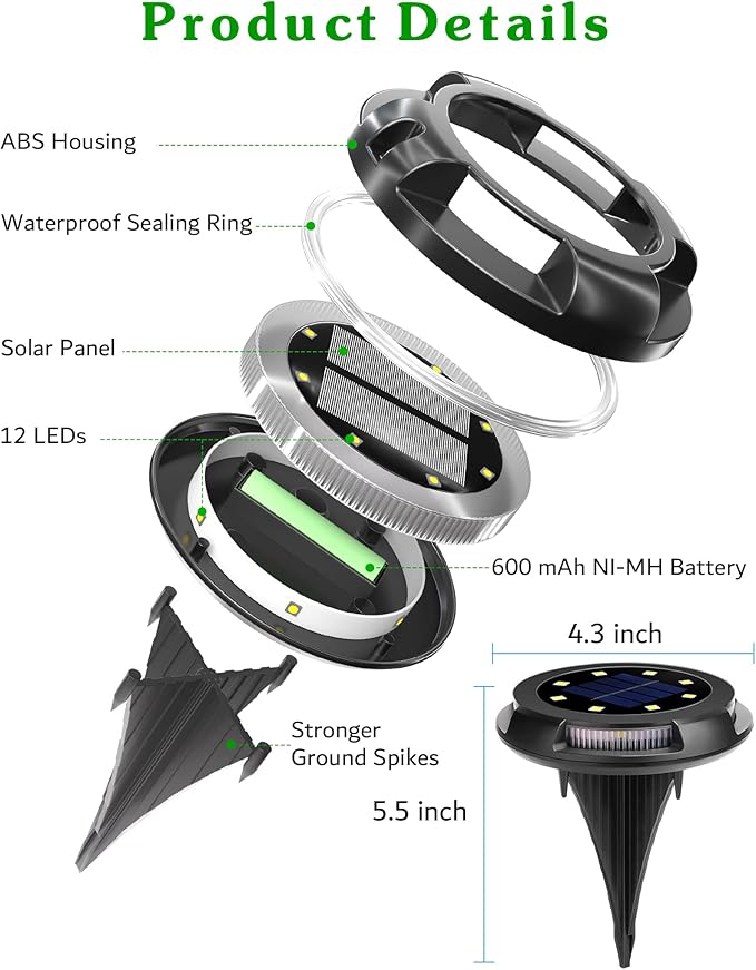 Biling Solar Pathway Lights Outdoor Uplight Sidelight 12 Packs Blue Bright Solar Ground Lights Waterproof for Yard Walkway Garden Halloween Decorations