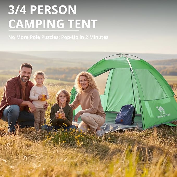 CAMEL CROWN Beach Tent UPF 50+ Sun Shelter for 2/3/5/6 Person Lightweight Portable Sun Shade with Sand Anchor Family Beach Day &amp Outdoor Adventures